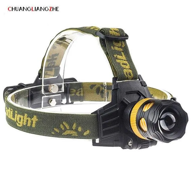CHENGLIANGZHE LED Hunting Headlight Flashlight Head Battery 18650 Rechargeable Waterproof Rotary Zoom Accumulator battery lights