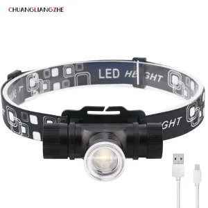 CHENGLIANGZHELED USB Zoom LED Headlights T6 Glare Battery 18650 Rechargeable Headlights LED Outdoor Fishing Lights Luminarias