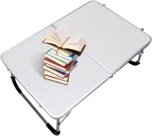 CHILDWEET Lightweight Aluminium Alloy Folding Table for Camping BBQ and Outdoor Use Easy to Clean Portable Design Quick Setup for Picnics and Travel White