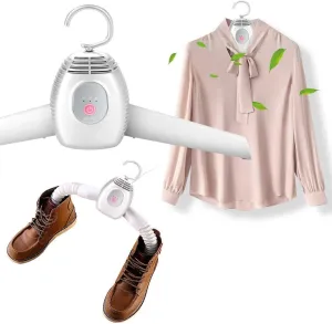 Clothes Dryer Shoe Dryer Hanger Dryer 1 Unit 2 Roles Function Quick Drying Hot Air/Natural Wind Switching Silent Rainy Season Measures Home Travel Business Trip with English Instructions