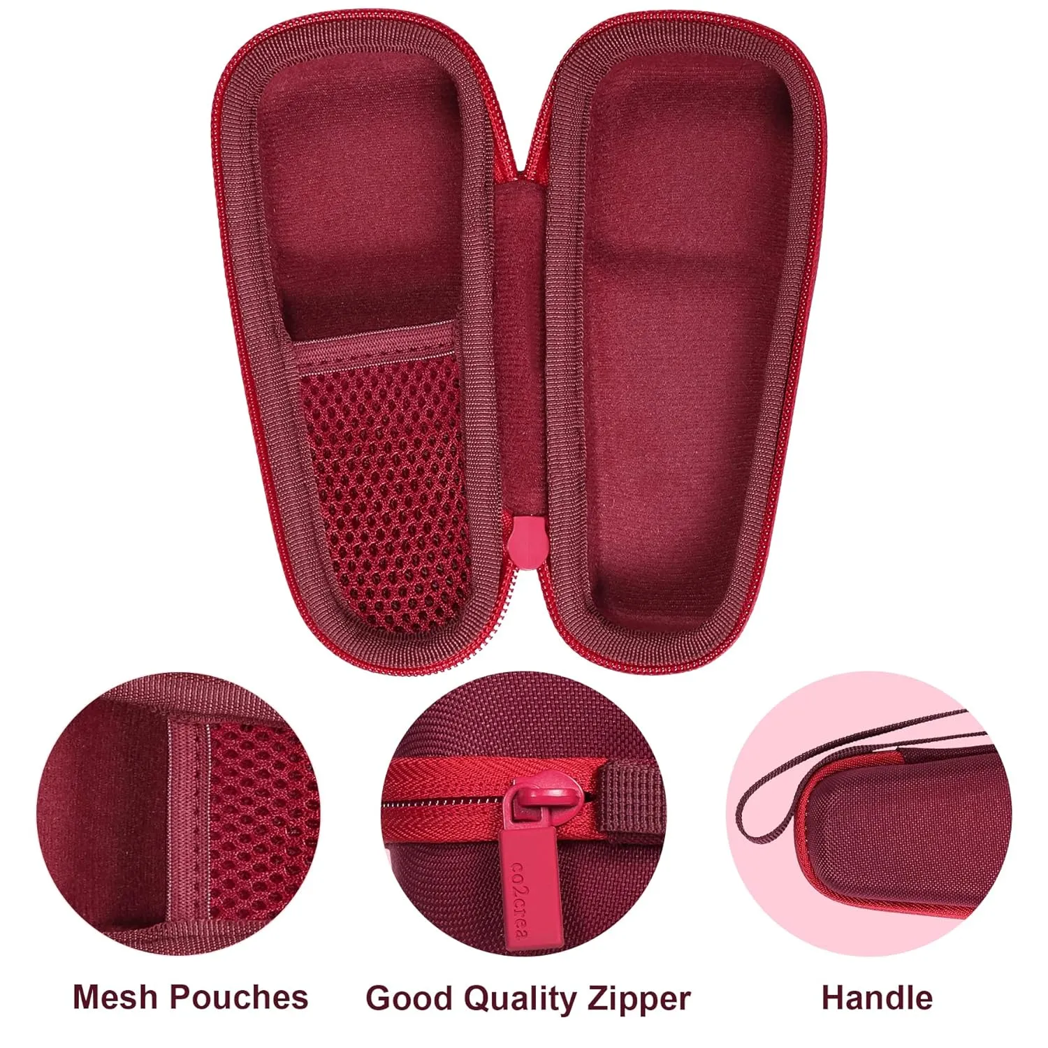 co2CREA Hard Carrying Case Compatible with NågraCoola CLIE 2 1 Sonic Facial Cleansing Brush (Berry)
