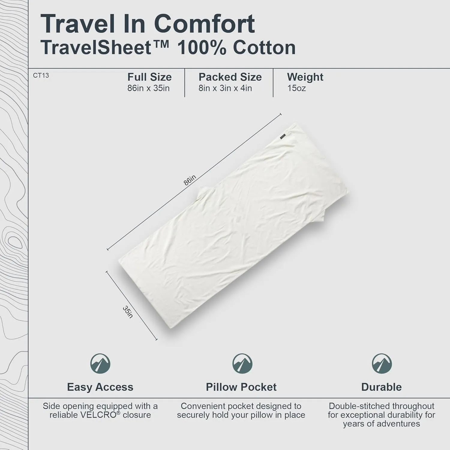 COCOON - Premium - TravelSheet - - Cotton - Monk's Red - Regular