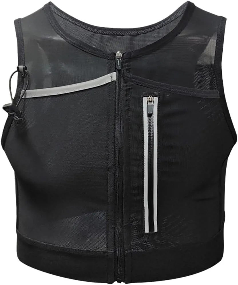 Compact Running Vest with Phone Holder Portable Cycling Vest Reflective Sport Vest for Trail Running Jogging Hiking Biking