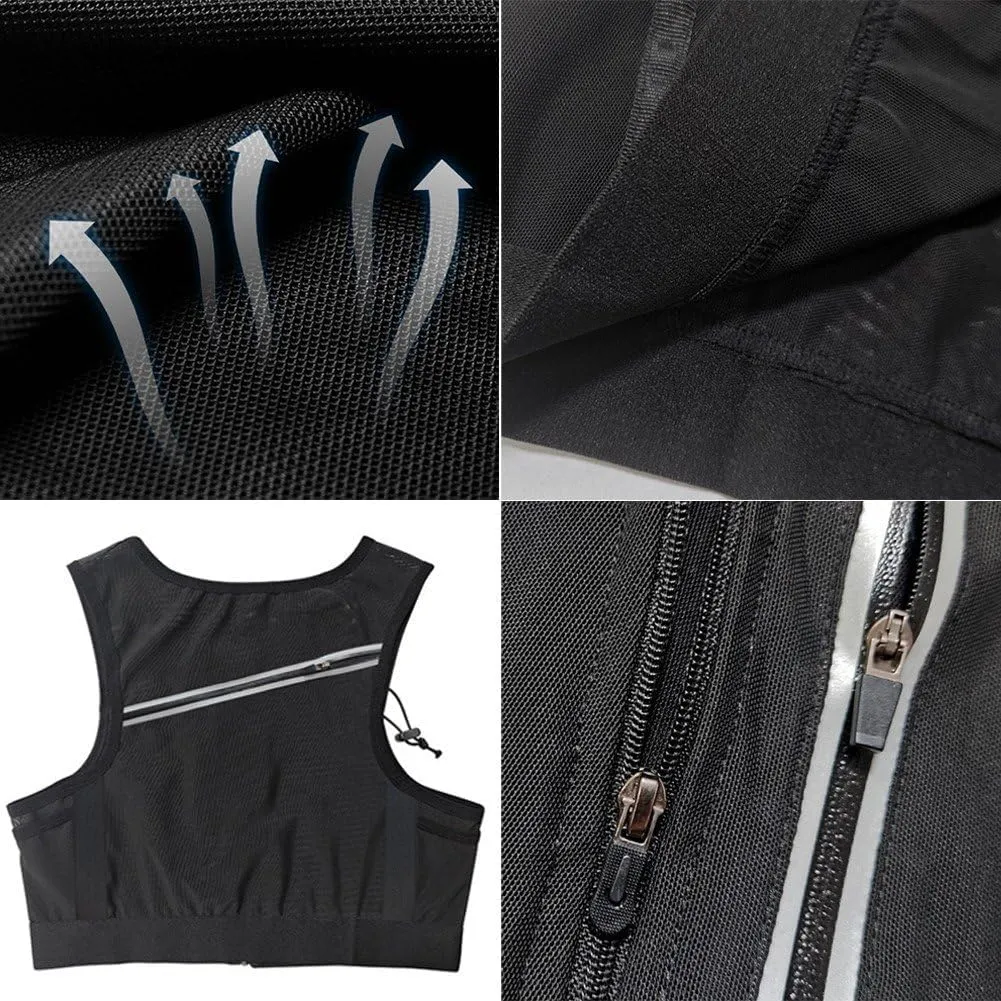 Compact Running Vest with Phone Holder Portable Cycling Vest Reflective Sport Vest for Trail Running Jogging Hiking Biking