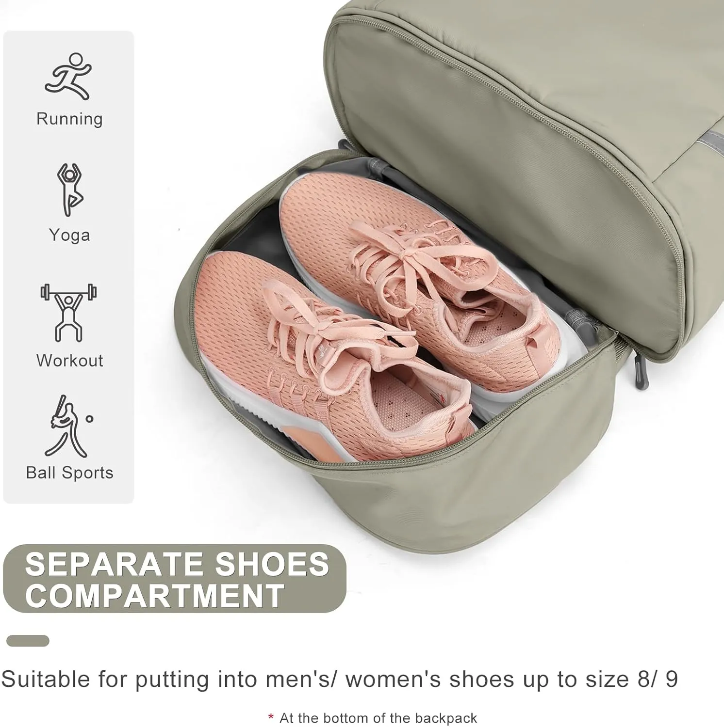 coofay Small Gym Backpack For Women Waterproof Backpack With Shoe Compartment Lightweight Travel Backpack Workout Sports Backpack Small Gym Bag