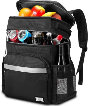 Cooler Backpack 54 Cans, Backpack Coolers Insulated Leak Proof, Large Capacity Beach Ice Chest Backpack, Waterproof Soft Cooler Bag Lunch Backpack for Men Women Camping Hiking (Black)