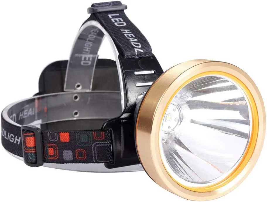 Coon Hunting Light Super Bright Headlamp Rechargeable Ergonomic LED Spotlight Head Torch with Power Supply Waterproof Flashlight for Outdoor Camping Fishing Hunting Hiking (White Light)