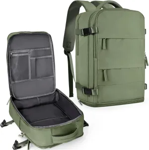 coowoz Large Travel Backpack For Women Men,Carry On Backpack Flight Approved,Hiking Backpacks Waterproof Outdoor Rucksack Casual Daypack Travel Bag Essentials Personal Item Backpack(Gray Green-L)
