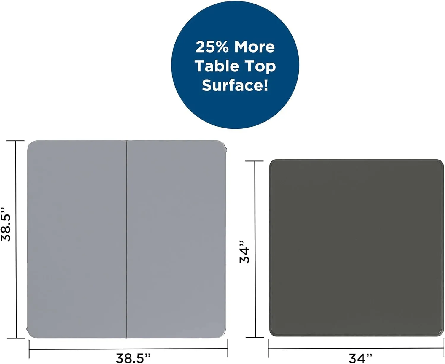 CoscoProducts COSCO XL 38.5" Half Card w/Handle Indoor & Outdoor, Portable, Wheelchair Accessible, Camping, Tailgating, & Crafting Folding Table, Gray, 1-Pack,Grey