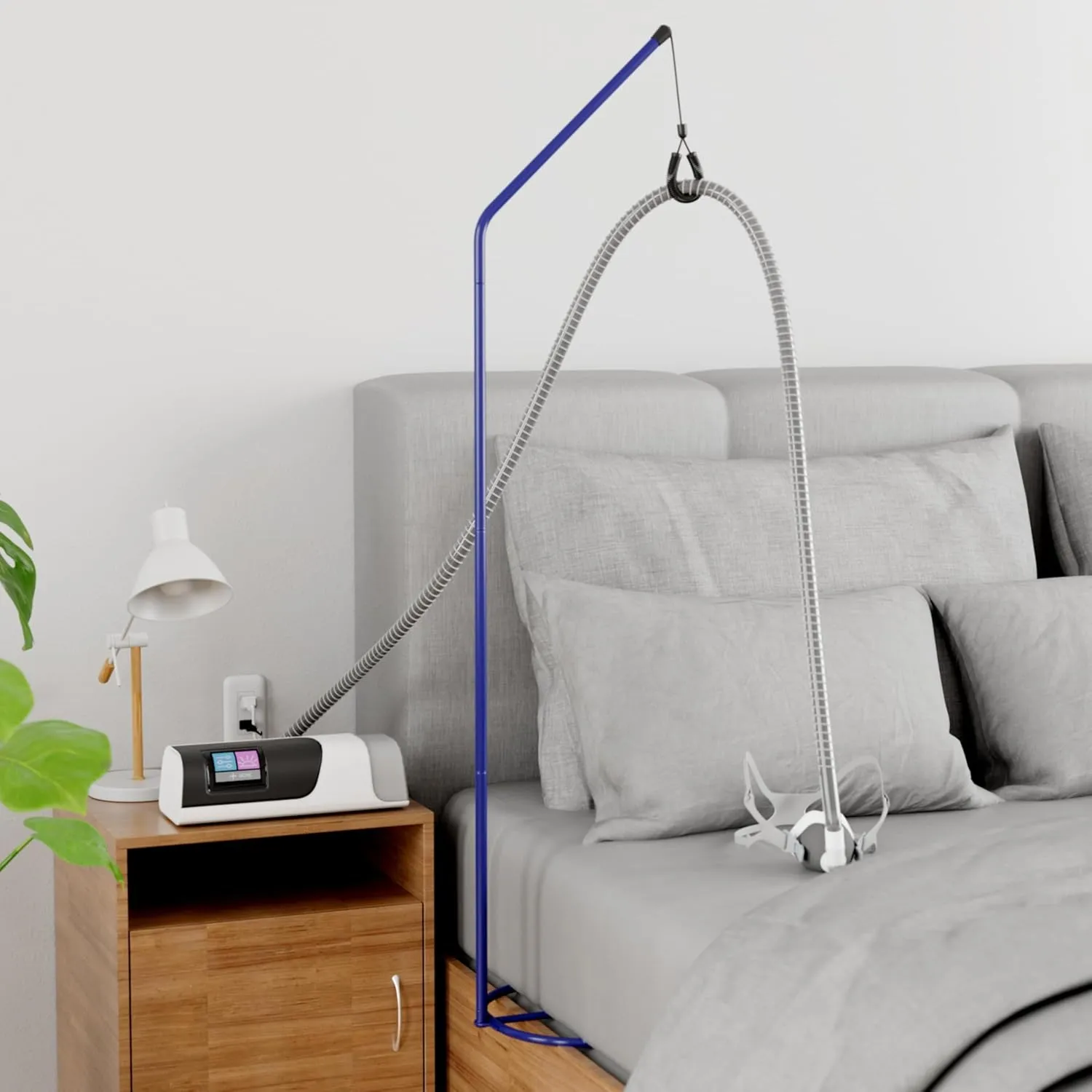 CPAP Hose Holder for Sleeping - Tangle-Free CPAP Hose Hanger - Adjustable Swivel Arm CPAP Accessories - Compact Design CPAP Hose Holder for Bed - Sleeping Accessories