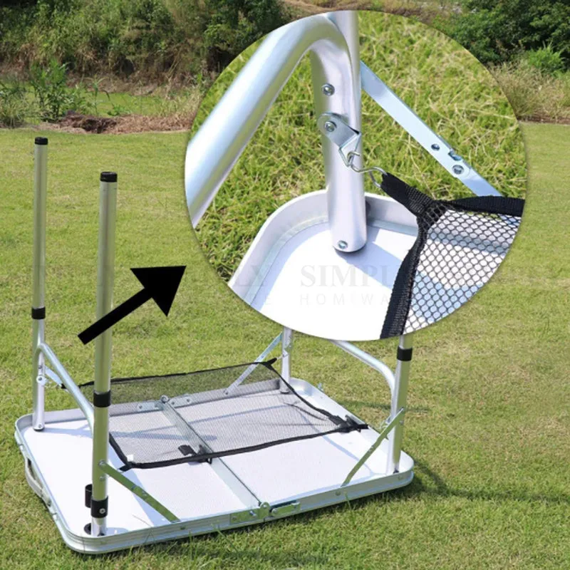 Crocox Aluminum Alloy Folding Table Camping Carrying Handle Aluminum Adjustable