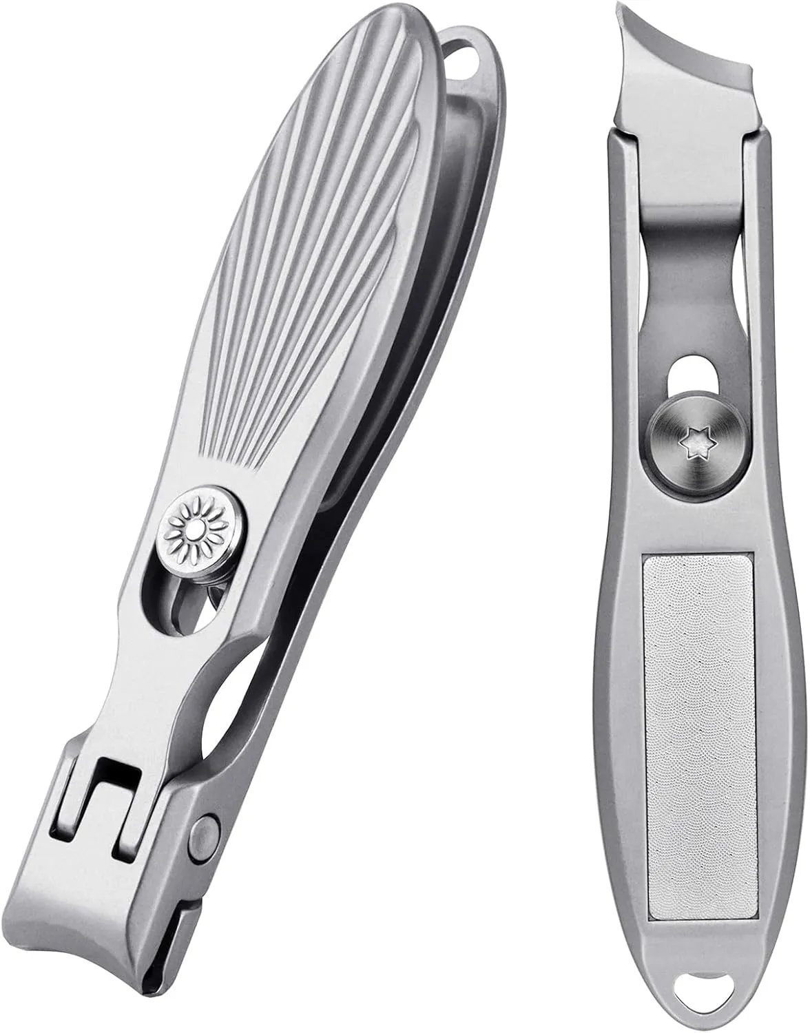 Curved and Slanted Nail Clippers for Men Thick Nails, Toe Nail Clippers for Seniors Tough Toenails, Large Wide Jaw Opening Sharp Fingernail Clipper with Catcher Heavy Duty for Adult Women