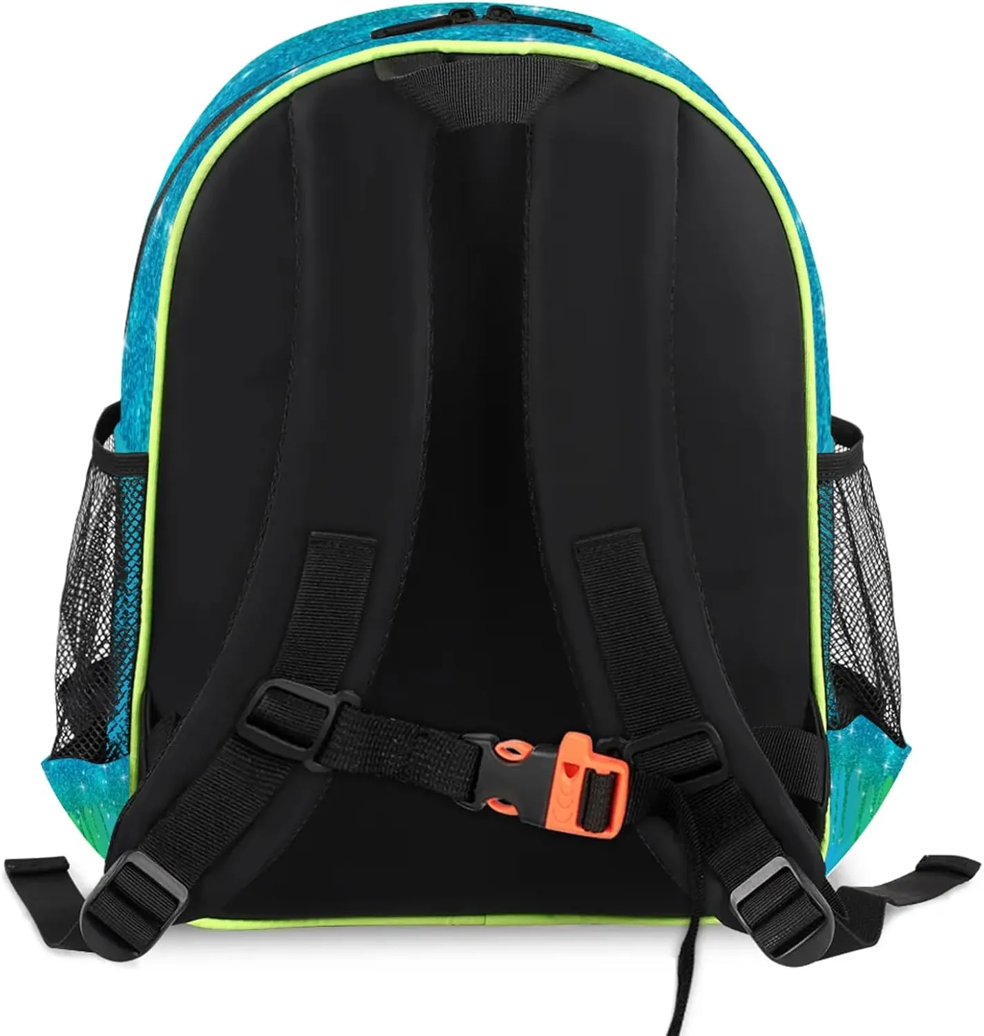 Custom Backpack with Initial & Name Personalized Small Shoulder Bag Waterproof Travel Casual Backpack with Chest Strap 14.2in, Blue Green