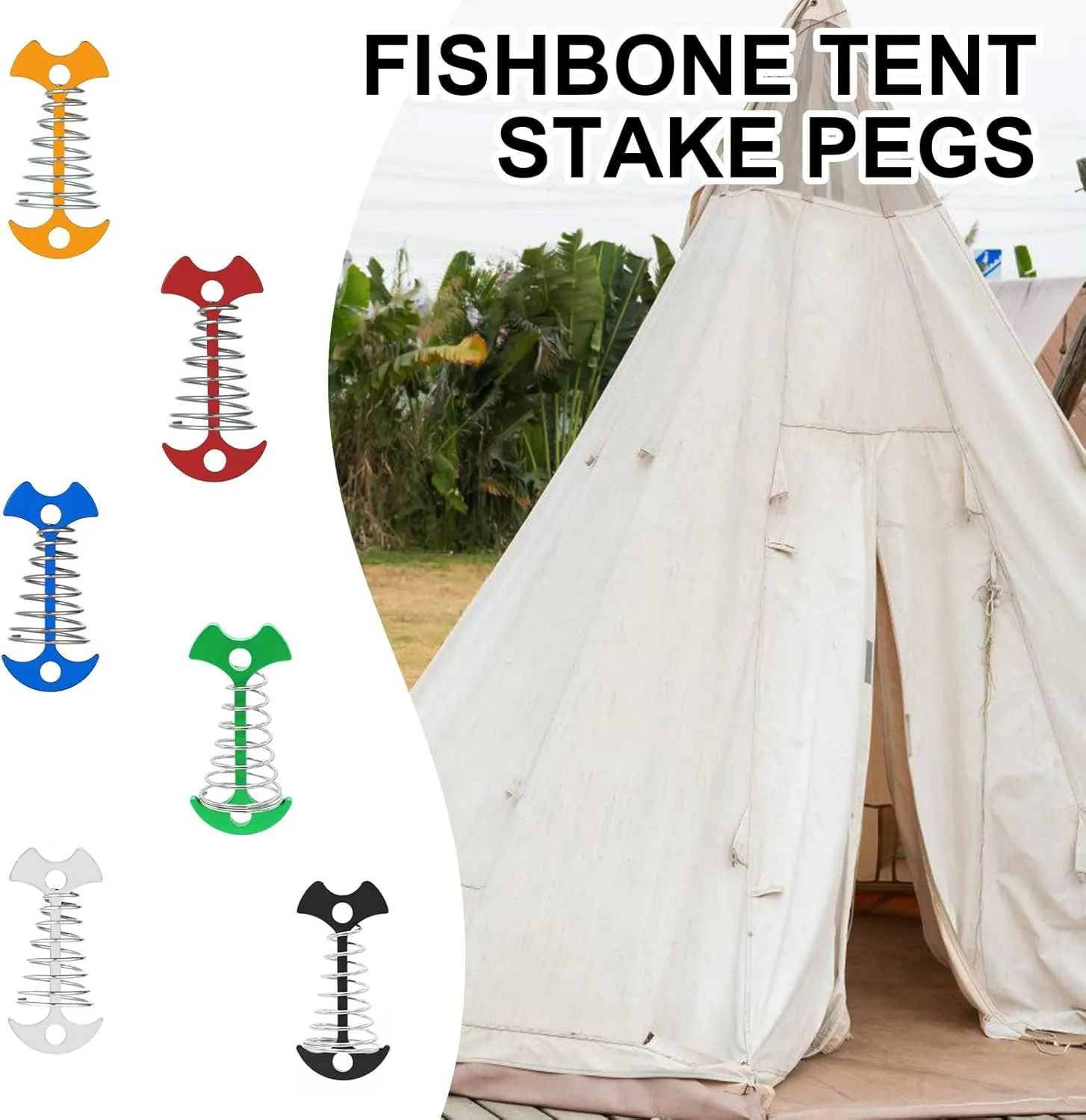 Deck Peg Camping Stakes for Outdoors Proof Portable Aluminum Alloy Deck Anchors Peg with Spring Hook