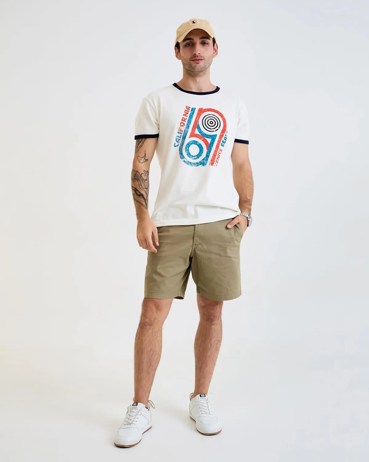 Design™ Ringer Retro Vintage Look Cotton T Shirt for Men and Women - Unique Design Urban Streetwear Fashion Tee Unisex