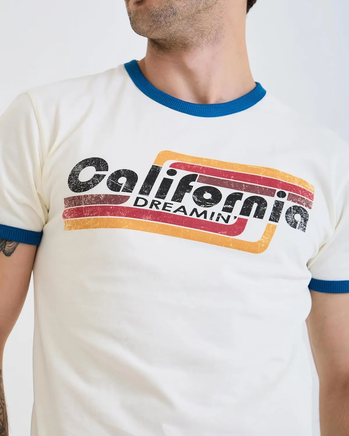 Design™ Ringer Retro Vintage Look Cotton T Shirt for Men and Women - Unique Design Urban Streetwear Fashion Tee Unisex
