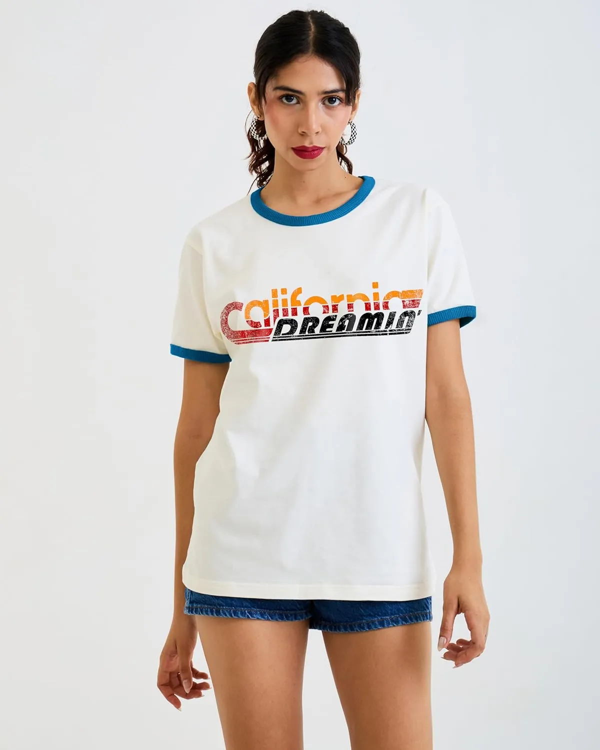 Design™ Ringer Retro Vintage Look Cotton T Shirt for Men and Women - Unique Design Urban Streetwear Fashion Tee Unisex