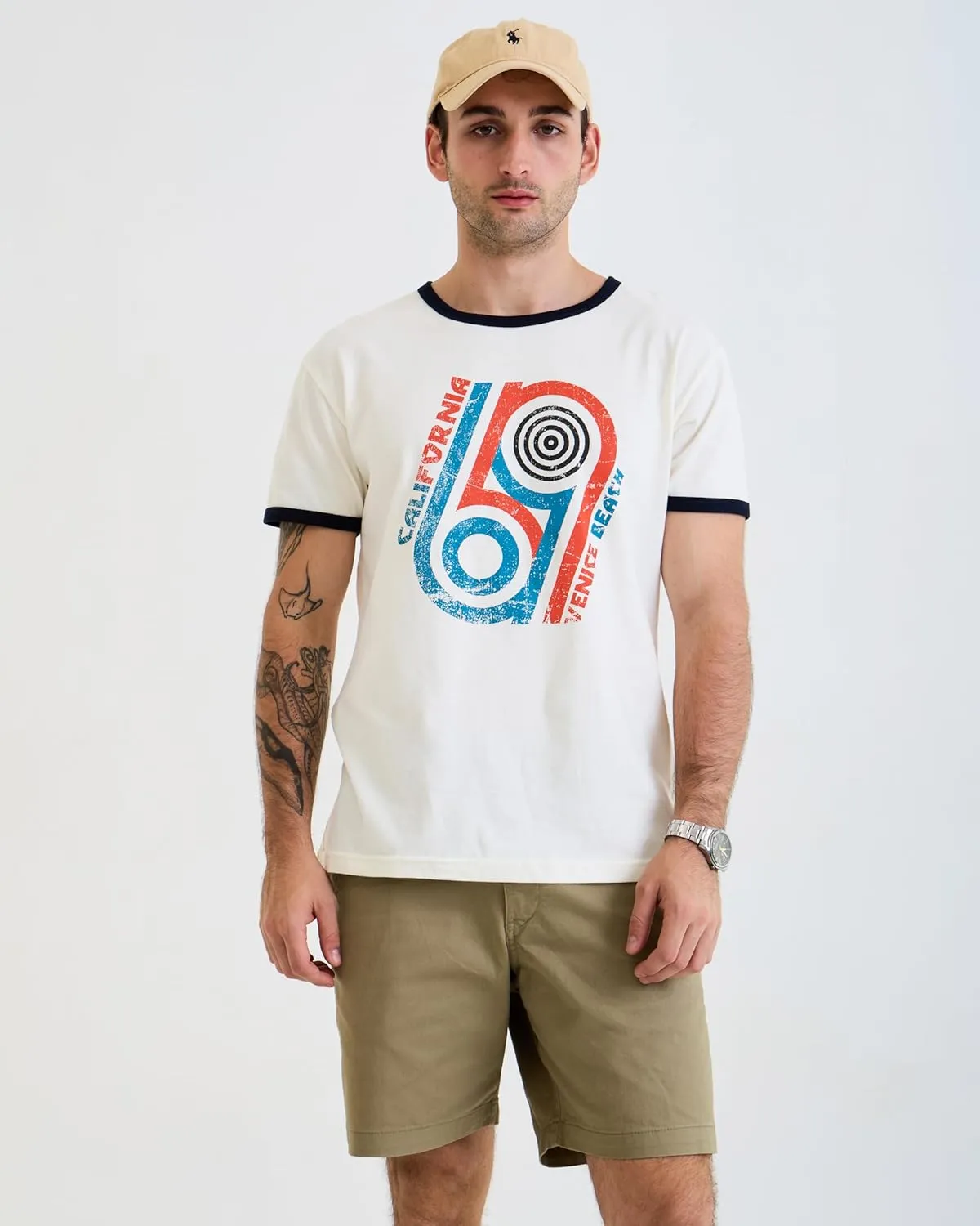 Design™ Ringer Retro Vintage Look Cotton T Shirt for Men and Women - Unique Design Urban Streetwear Fashion Tee Unisex