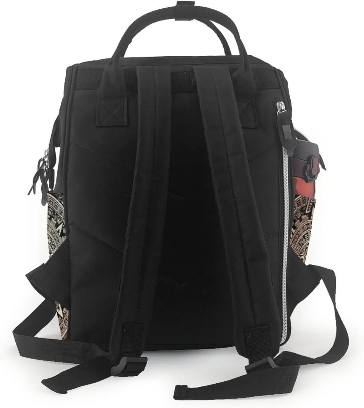 Diaper Bag Nappy Backpack Baby Bag Black and white skulls Mummy Backpack Multifunction Changing Bags for Travel, Mayan Calendar End of the World, One Size