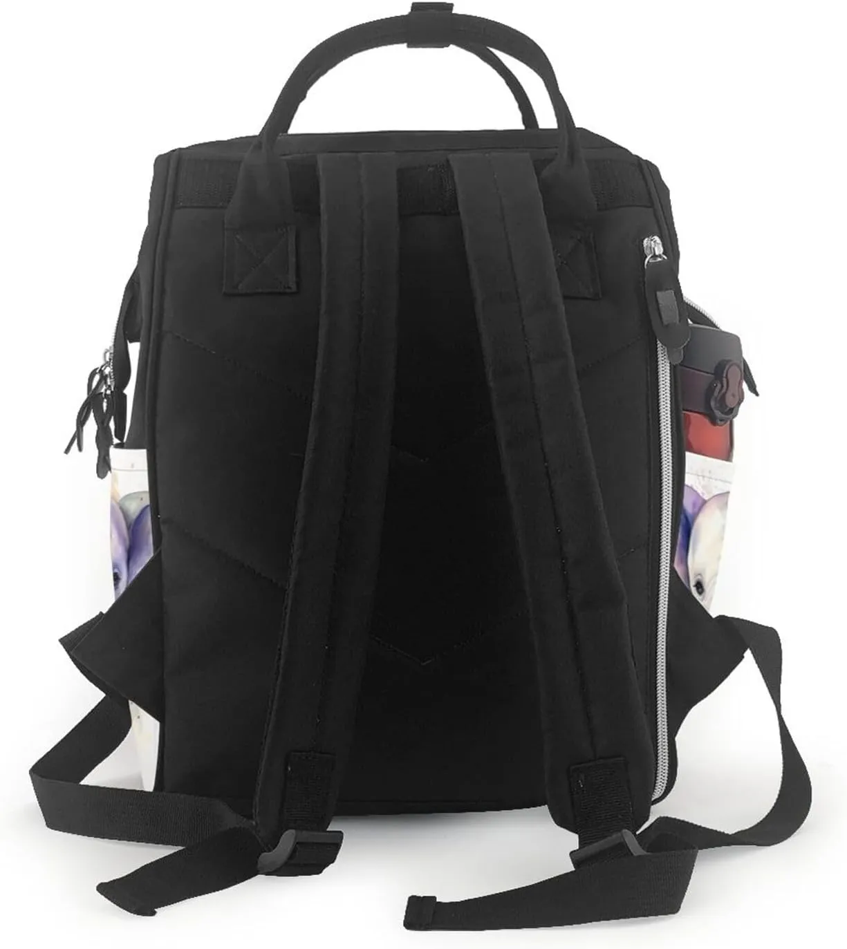 Diaper Bag Nappy Backpack Baby Bag Black and white tiger Mummy Backpack Multifunction Changing Bags for Travel, Cute Baby Elephant Watercolor, One Size
