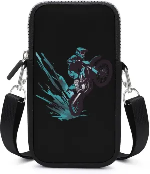 Dirt Bike Rider Motocross Small Crossbody Bags Cell Phone Purses Travel Pouch Shoulder Bag for Women Men