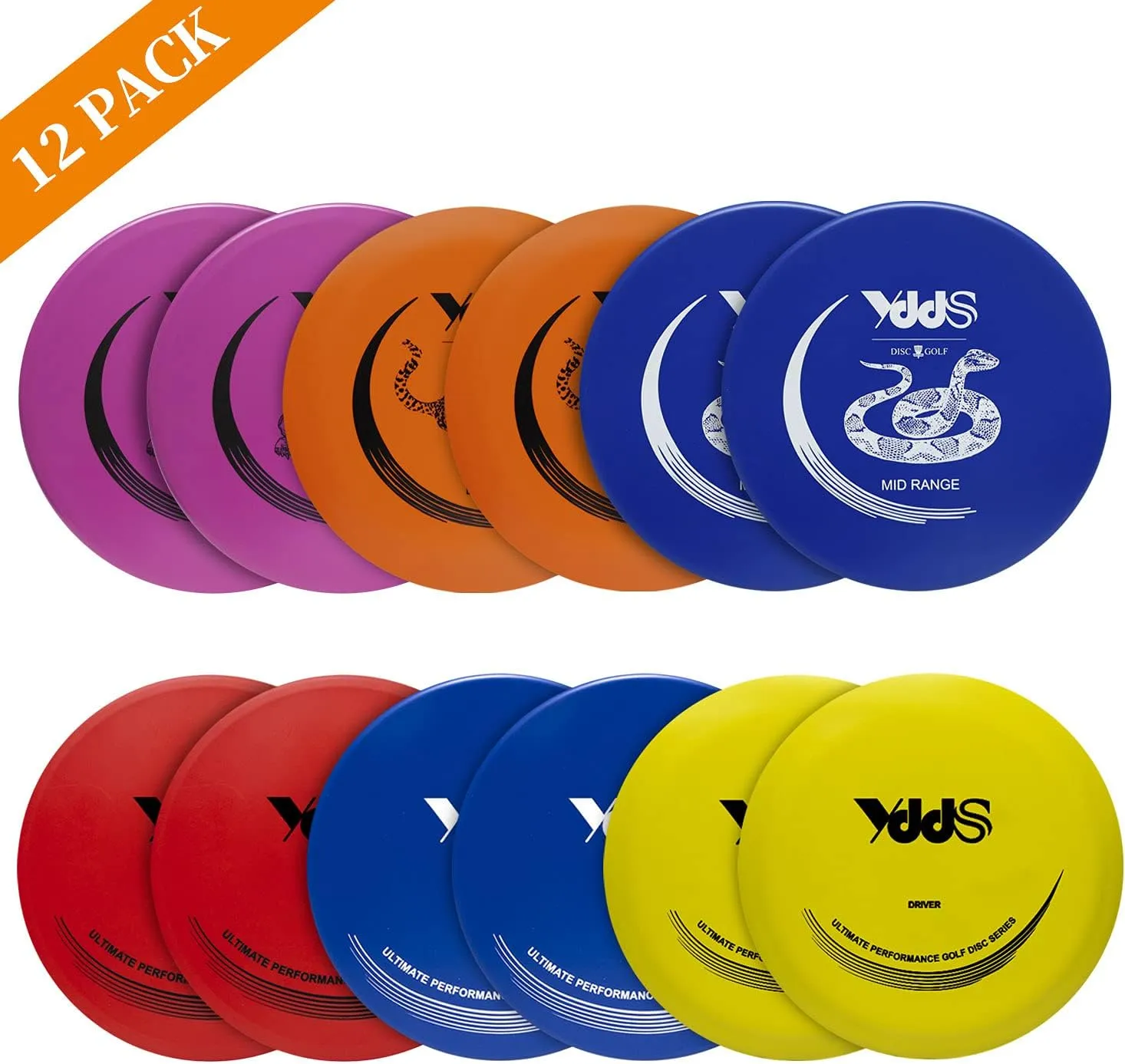Disc Golf Set with Bag - 12 PCS Flying Disc Golf Discs for Beginner with Putter, Midrange, Driver | Portable Disc Golf Backpack Holds 28  Discs Free Stand Bag Design for Convenient Use