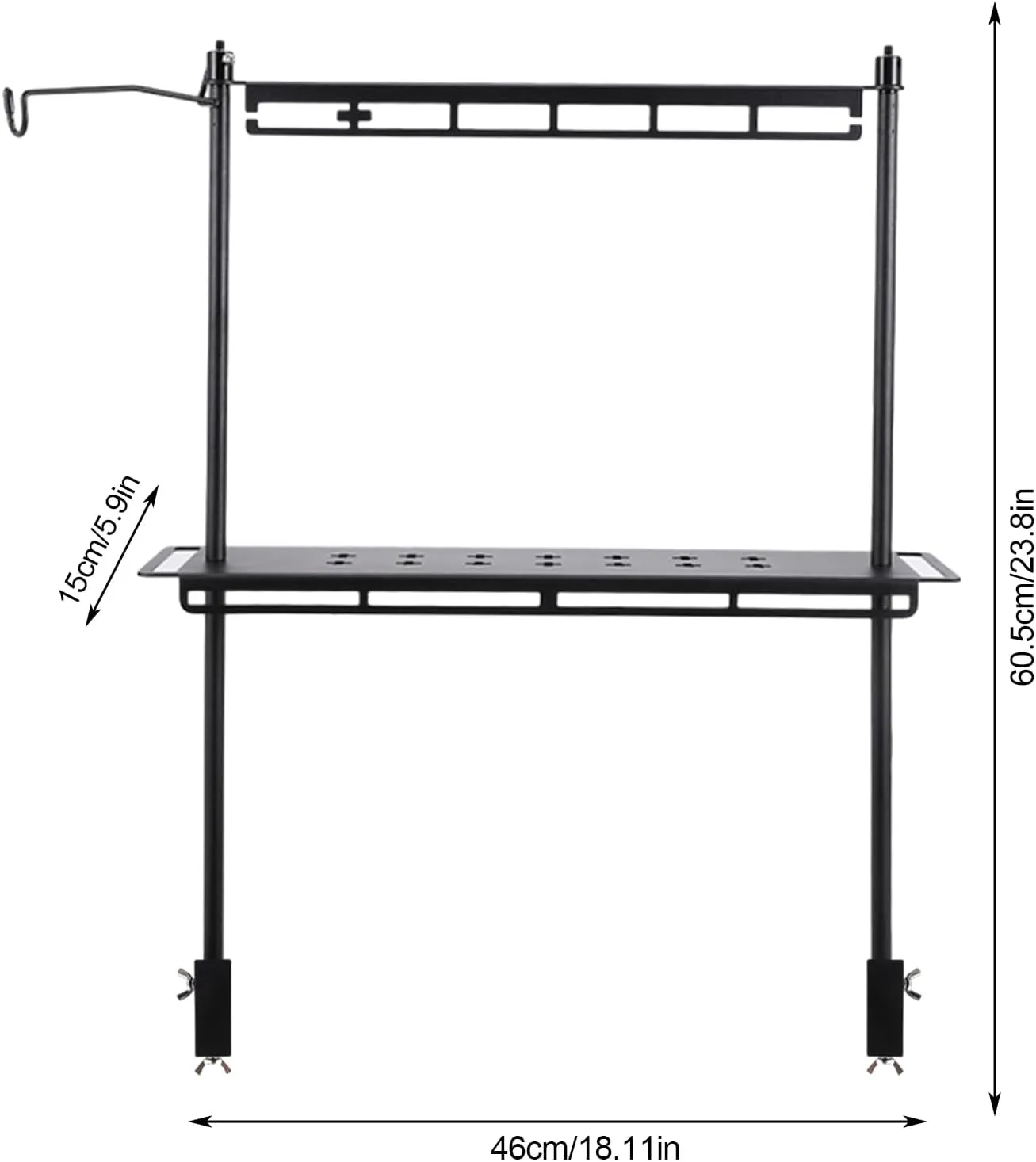 Display Rack, Camping Foldable Storage Rack, Multifunctional Aluminum Lightweight Folding Table Stand, with Lantern Stand, Sturdy Portable Folding Shelf Rack Organizer (C)