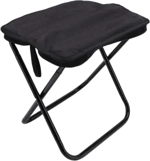 Diydeg Folding Stool, Lightweight Camping Stool with Integrated Carry Bag, Aluminum Alloy Bracket Portable Chair for Travel, Hiking, BBQ, Fishing, Beach, Outdoor, 300lbs Load, Black