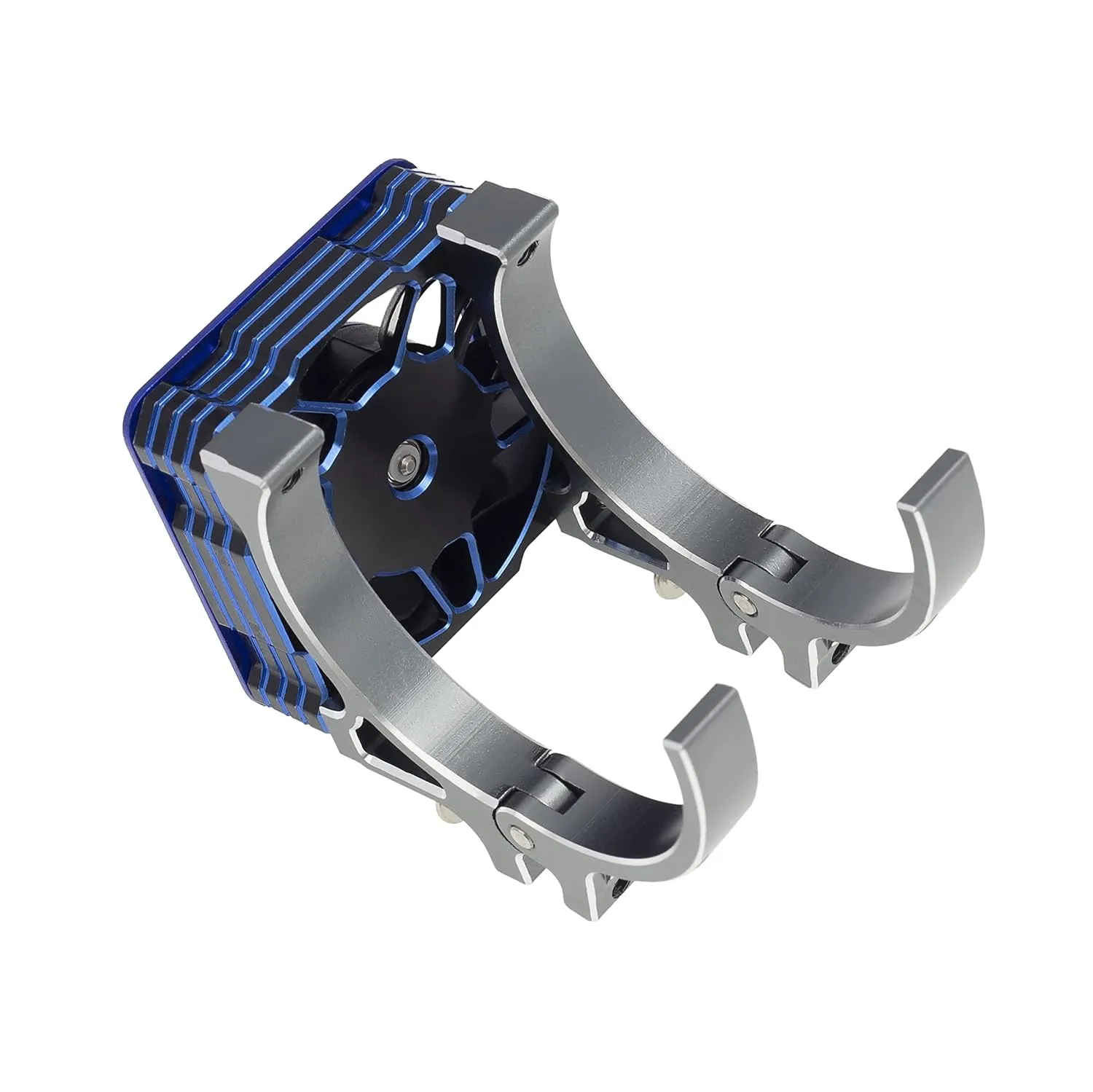 DKKY RC Motor Cooling Fan Heatsink 40-43mm Adjustable for Arrma Axial Traxxas 1/8 1/10 RC Crawler Car 4274 4068 4268 with 42mm Motor (Titanium Blue)