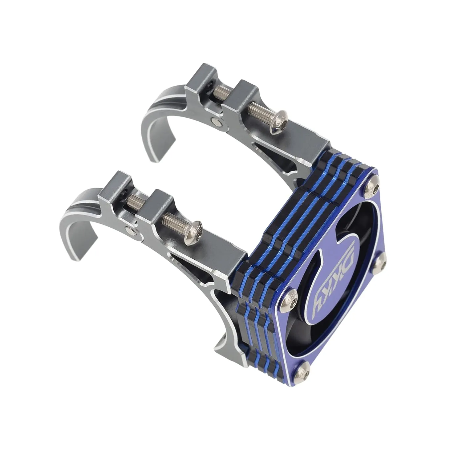 DKKY RC Motor Cooling Fan Heatsink 40-43mm Adjustable for Arrma Axial Traxxas 1/8 1/10 RC Crawler Car 4274 4068 4268 with 42mm Motor (Titanium Blue)