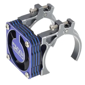 DKKY RC Motor Cooling Fan Heatsink 40-43mm Adjustable for Arrma Axial Traxxas 1/8 1/10 RC Crawler Car 4274 4068 4268 with 42mm Motor (Titanium Blue)