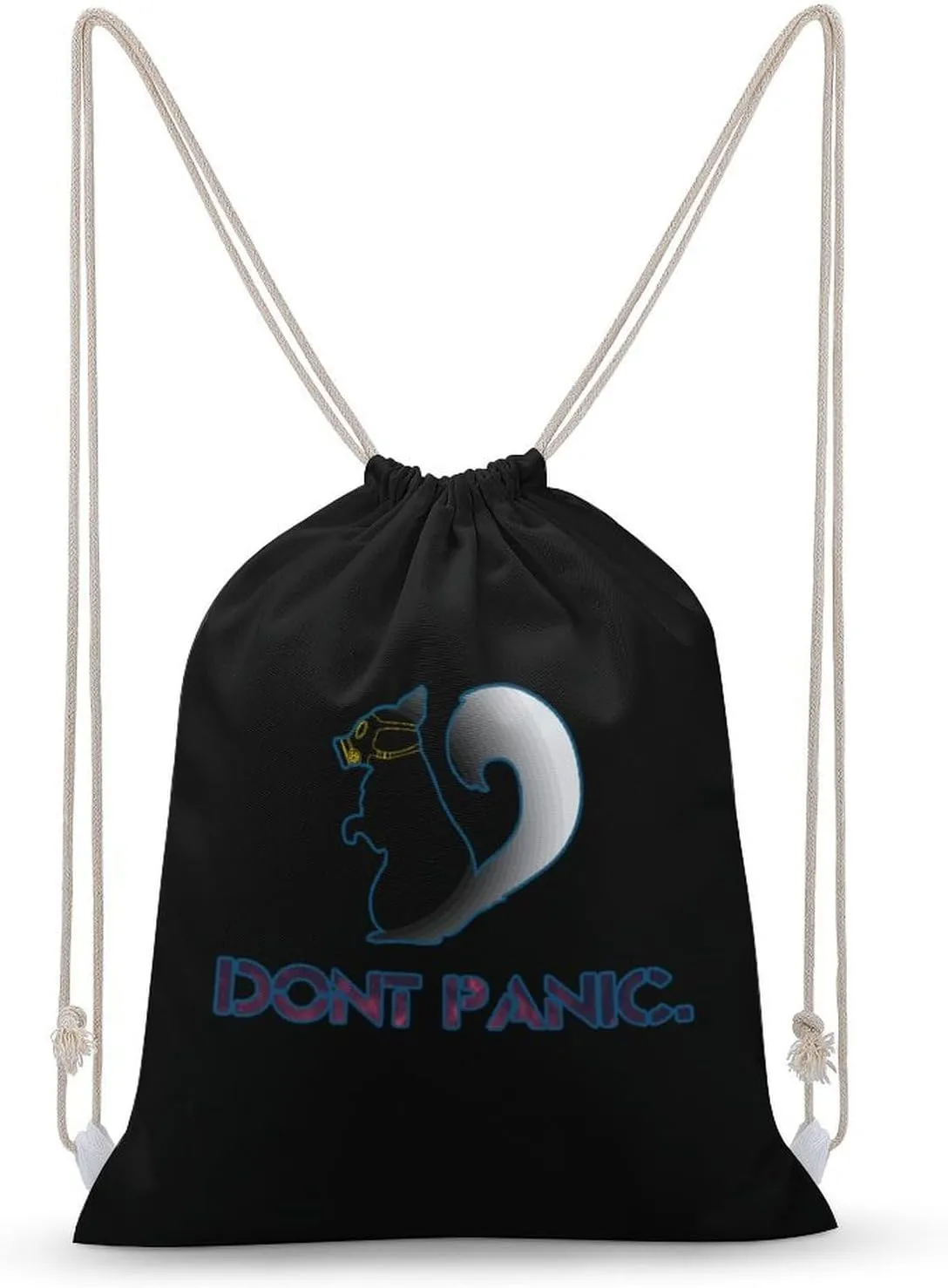 Dont Panic Drawstring Backpack Water Resistant Sports Gym Bag Travel for Men Women