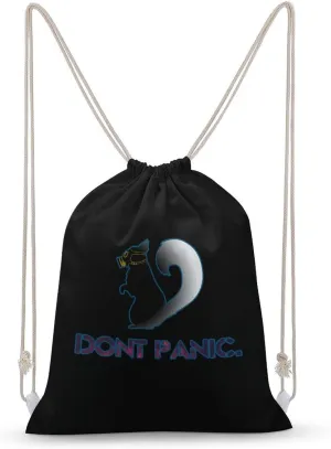 Dont Panic Drawstring Backpack Water Resistant Sports Gym Bag Travel for Men Women