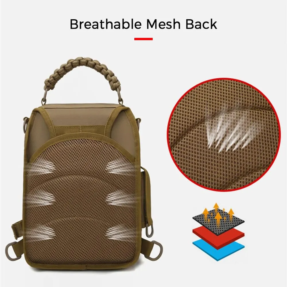 doorslay Fishing Backpack Fishing Sling Bag Fishing Backpack with Rod Holder Fishing Tackle Storage Bag