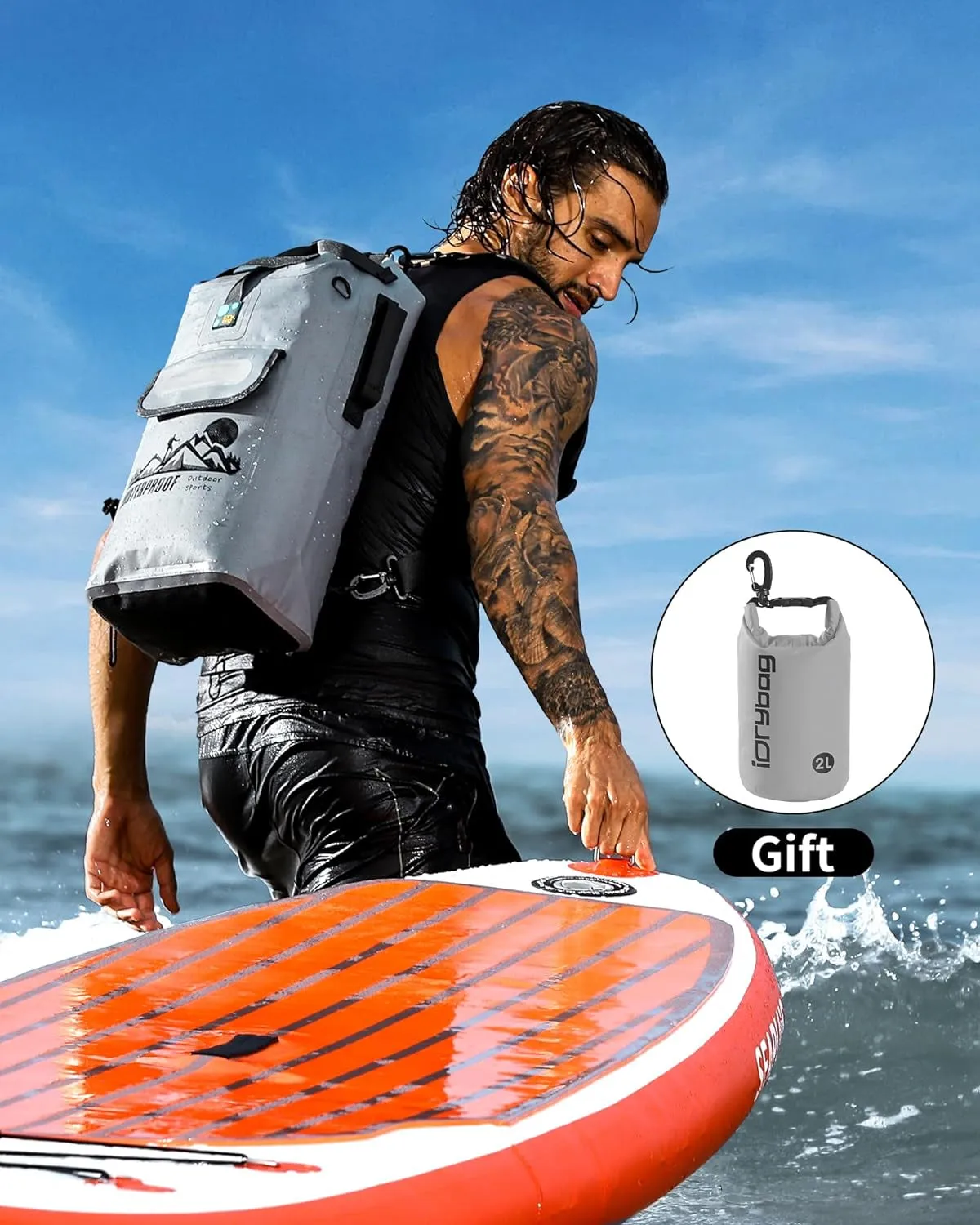 Dry Bag Backpack 20L/30L/40L, Waterproof Floating Dry Bags for Men, Kayak Sack