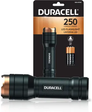Duracell 250 Lumen Aluminum Flashlight for Everyday Use - Reliable, Durable, and Portable Design with 3-AAA Batteries Included. Great for In-Door & Out-Door Use