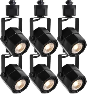 EAGLOD 10W LED Track Lights Heads H Type Track Lighting Heads Dimmable Ceiling Spotlight for Accent Task Wall Art Lighting 24° 6 Pack(4000K Daylight) (Black)