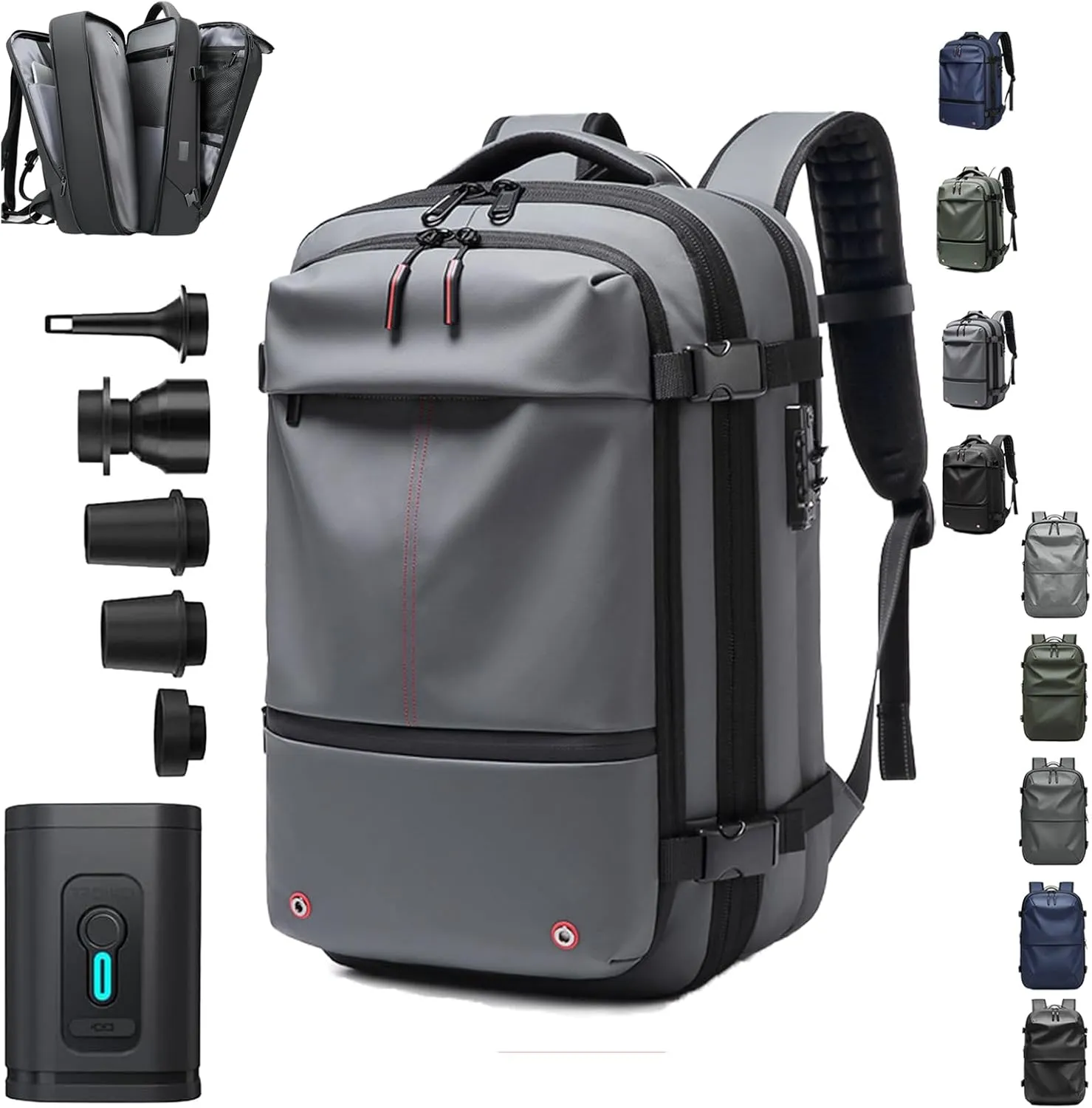 Easy Vac Pack Backpack, Easy Vac Backpack, Easyvacpack 60l Large Capacity Waterproof Anti-Theft Travel Bag (Classic-Grey)