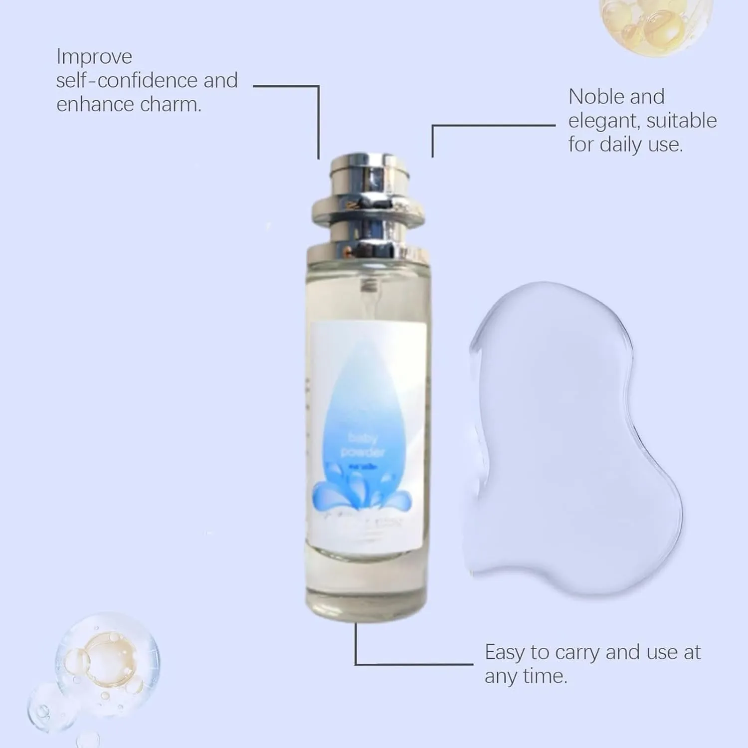 Ebyveen Baby Powder Perfume, Elyven Baby Powder Perfume, Elyven Fresh Scent Perfumes Fragrance Body, An Eau De Parfum, Floral & Creamy Aroma For Women & Men (PowderClassic)