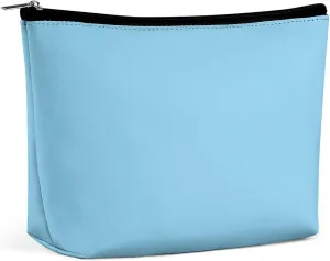 Elegant Makeup Bag, Baby Blue Solid Color Classic Elegant Cosmetic Bag Large Capacity Pouch Portable Organizer for Men & Women