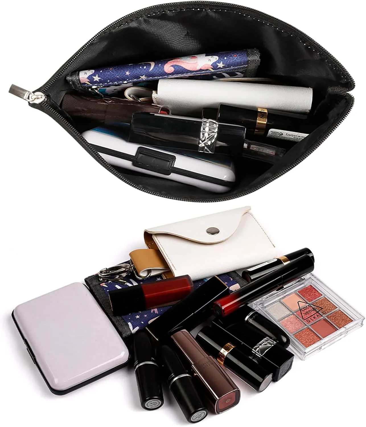 Elegant Makeup Bag, Colorful Stripes Cosmetic Bag Large Capacity Pouch Portable Organizer for Men & Women