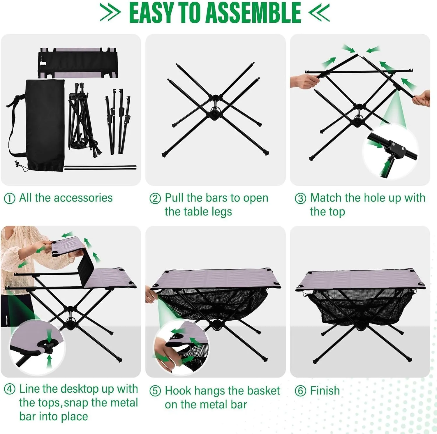 Emelivor Mauve Folding Camping Table Portable Beach Table with Carry Bag Small Picnic Table for Camping Hiking Fishing Garden Outdoor
