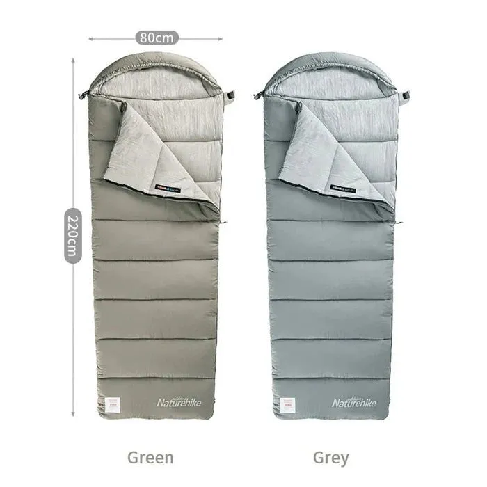 Envelop washable cotton sleeping bag with hood