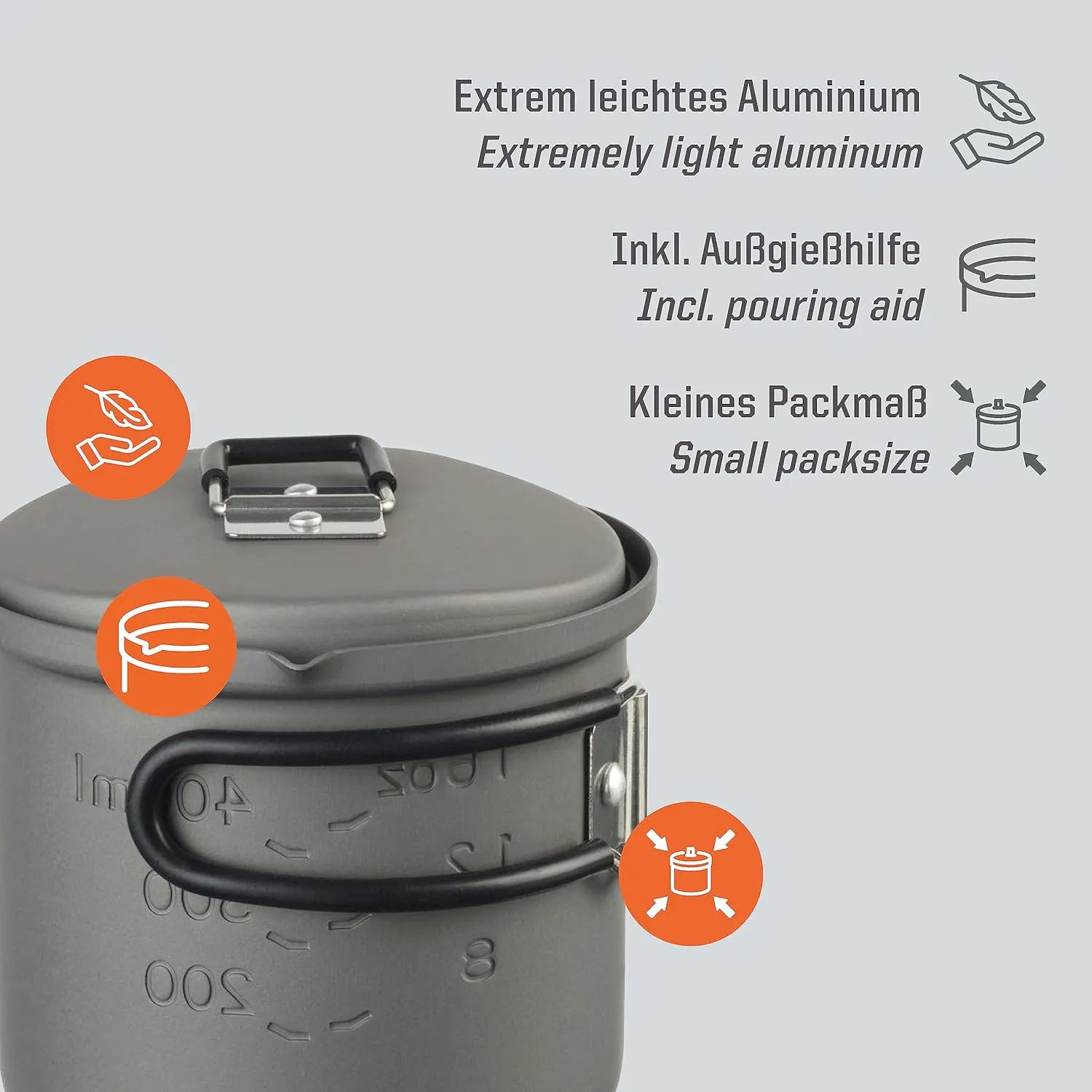 Esbit Camping Outdoor Cooker Aluminum Pot