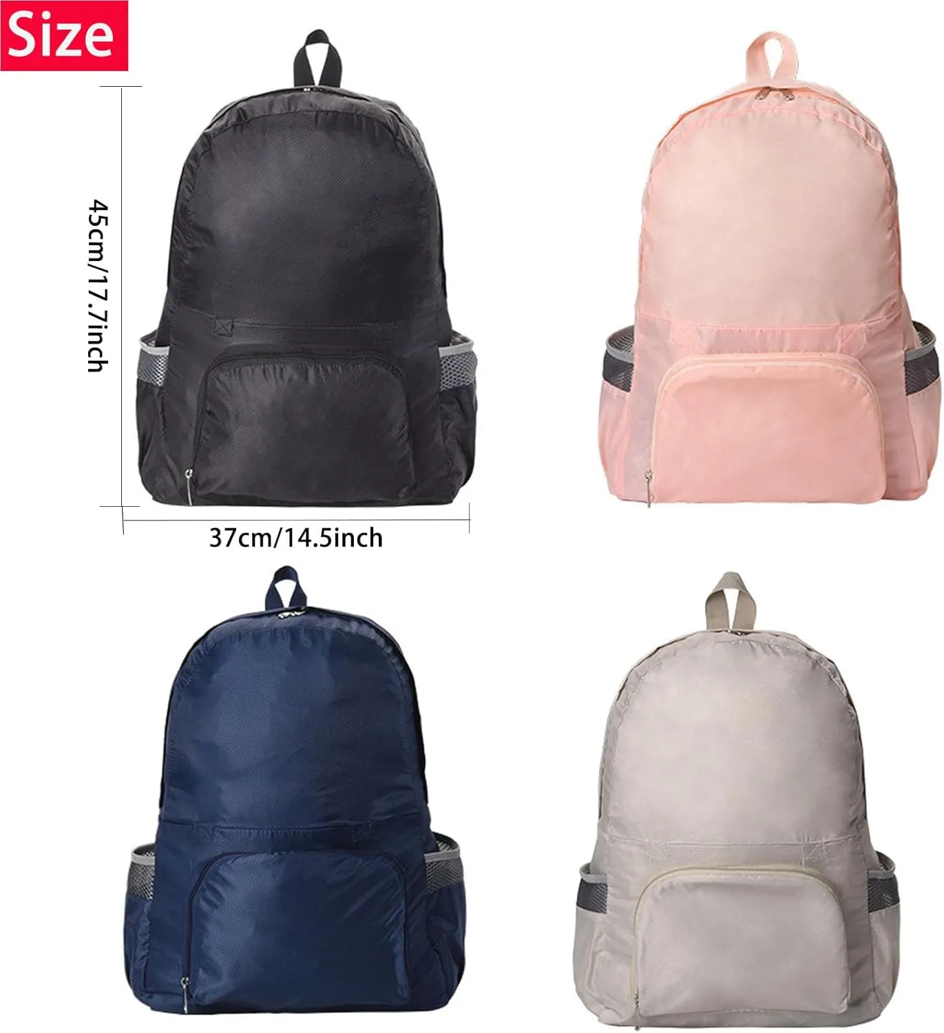 Expandable Tote Bag Foldable Duffle Bag For Outdoor Sports Multifunctional Travel Backpack Storage Bag (Black)