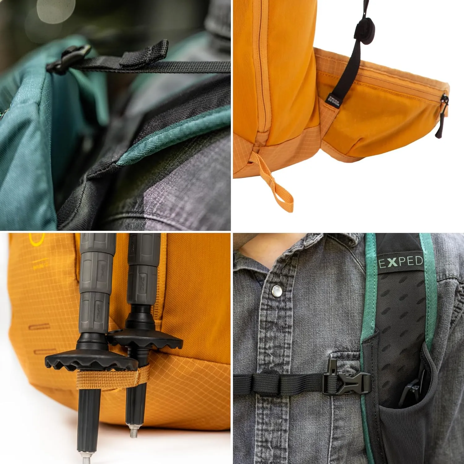 Exped Skyline Hiking Backpack, 20 Liter, Short/Medium, Gold