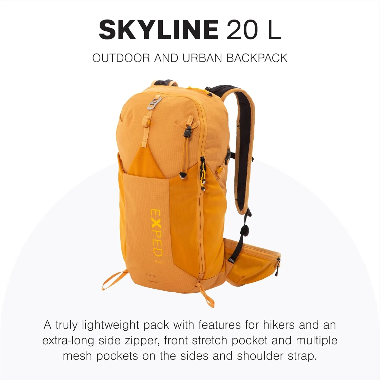 Exped Skyline Hiking Backpack, 20 Liter, Short/Medium, Gold