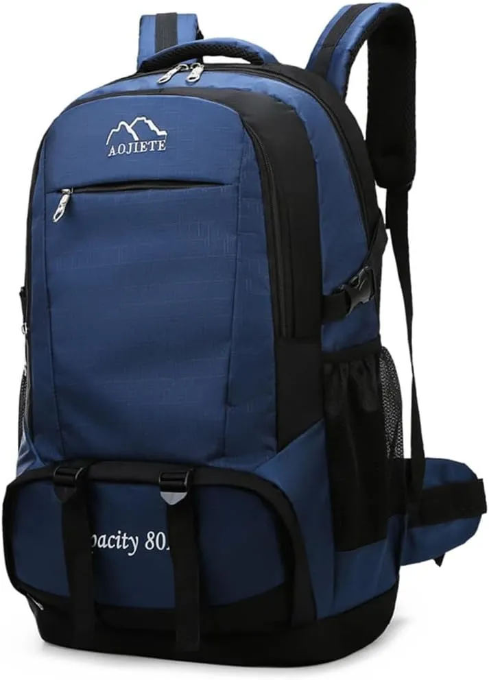 Eysee 60L Nylon Fabric Backpack, Men Outdoor Backpack, Camping Hiking Backpack,Trekking Daypack, Dark Blue