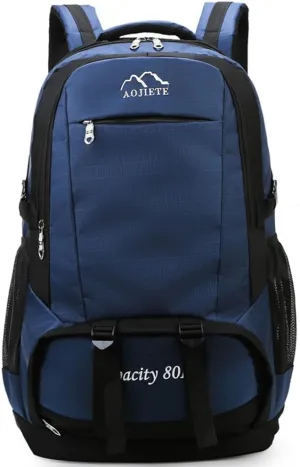 Eysee 60L Nylon Fabric Backpack, Men Outdoor Backpack, Camping Hiking Backpack,Trekking Daypack, Dark Blue