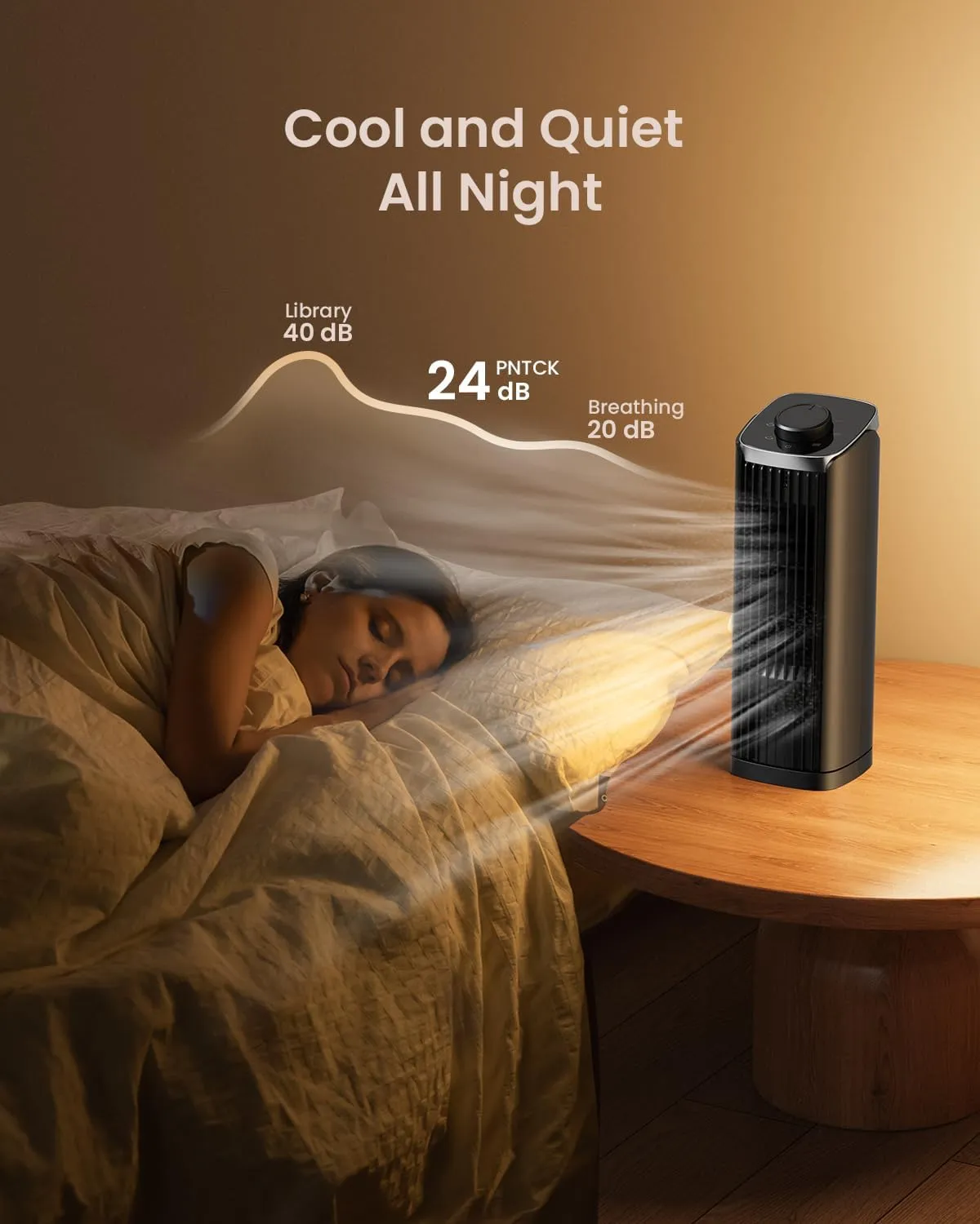 Fan for Bedroom, 13" Tower Fan, 3 Speeds Max 23ft/s, 70° Oscillating Desk Fan, Bladeless Standing Fan, Portable Fans, 2025 New Cooling Fans for Office, Home